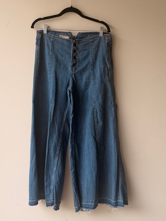 Free People Denim - Free People High-Rise Wide-Leg Button-Front Jeans - Blue